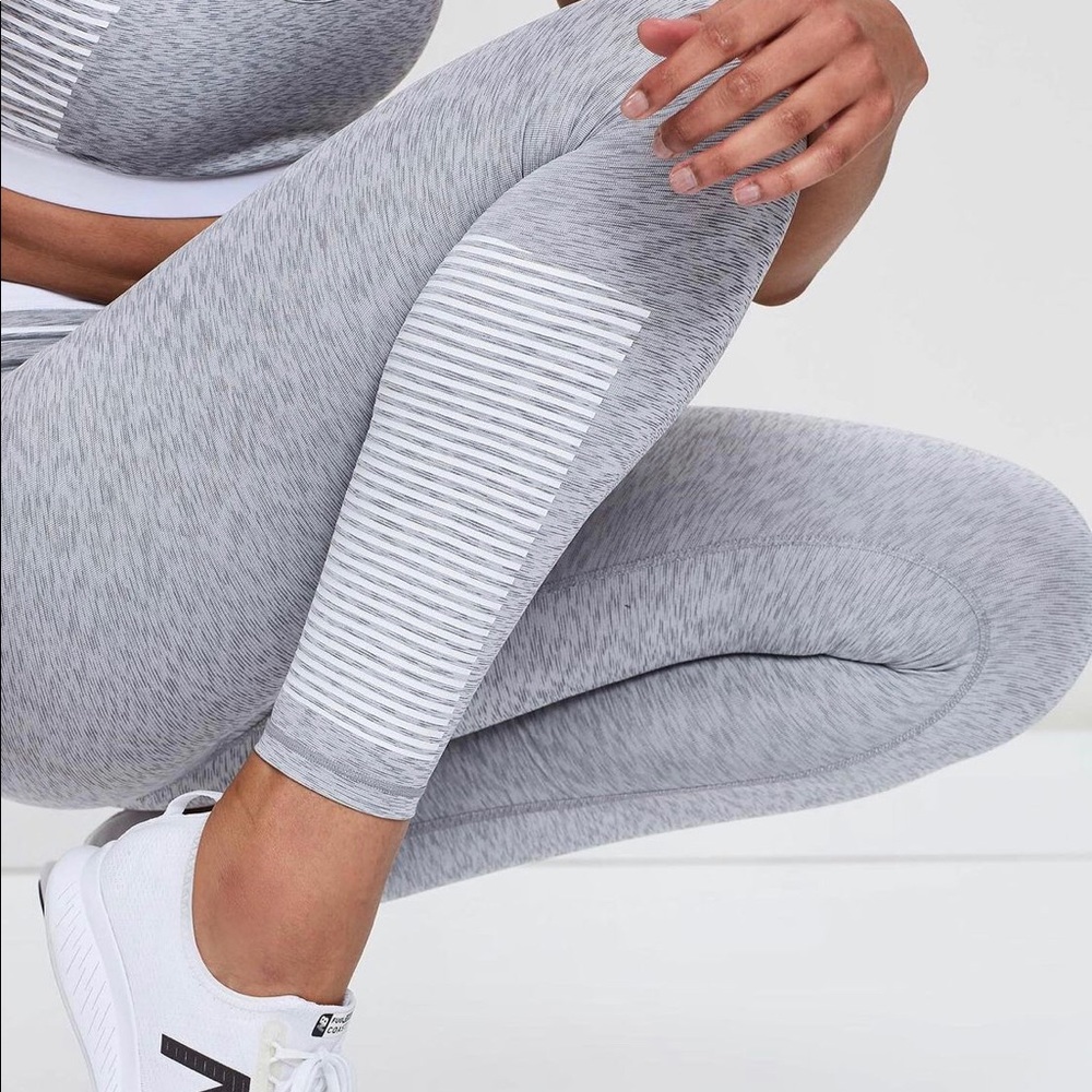 New All Fenix Four Tech Grey Striped Leggings